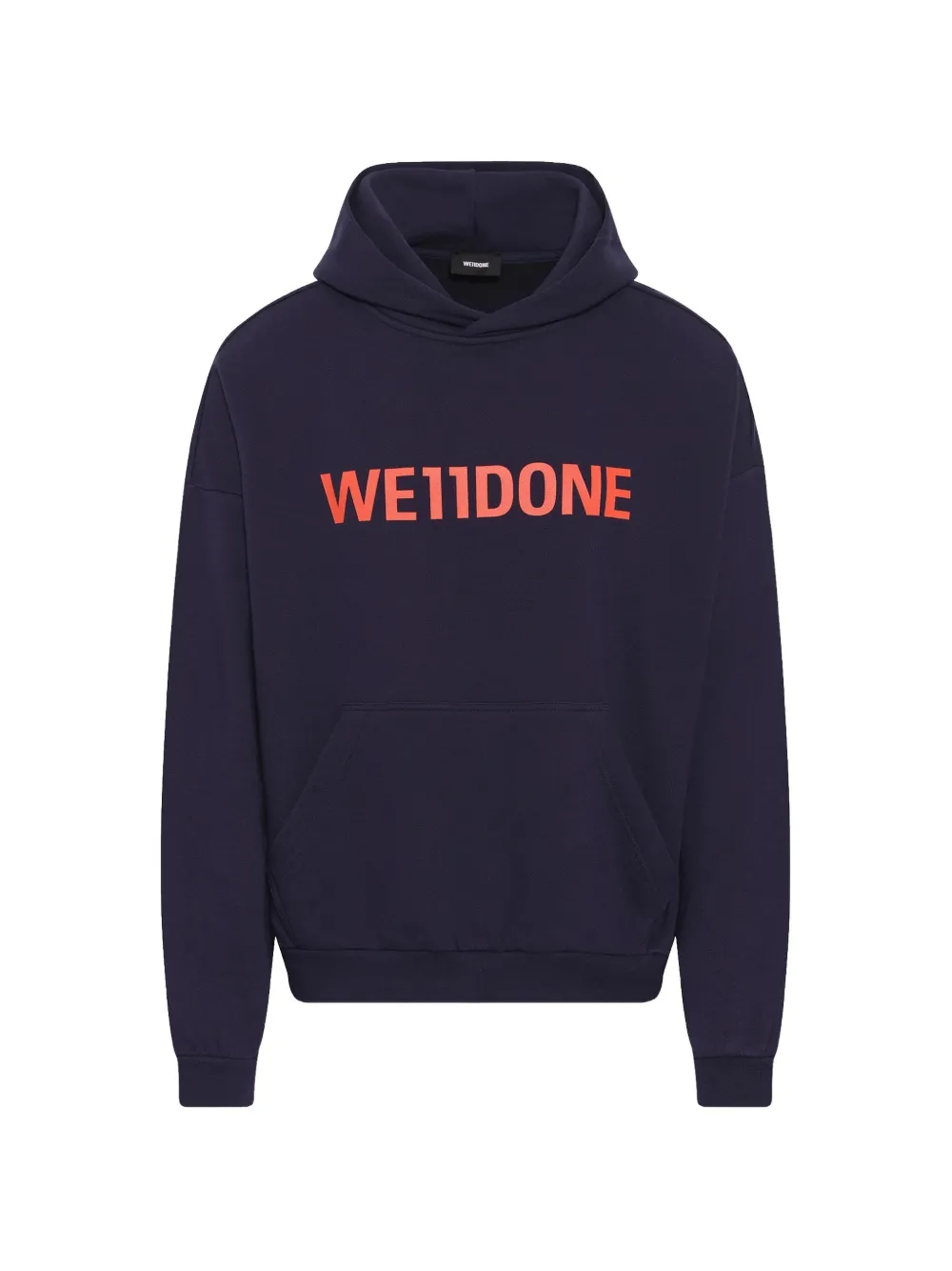 We11done logo-print hoodie - Blau