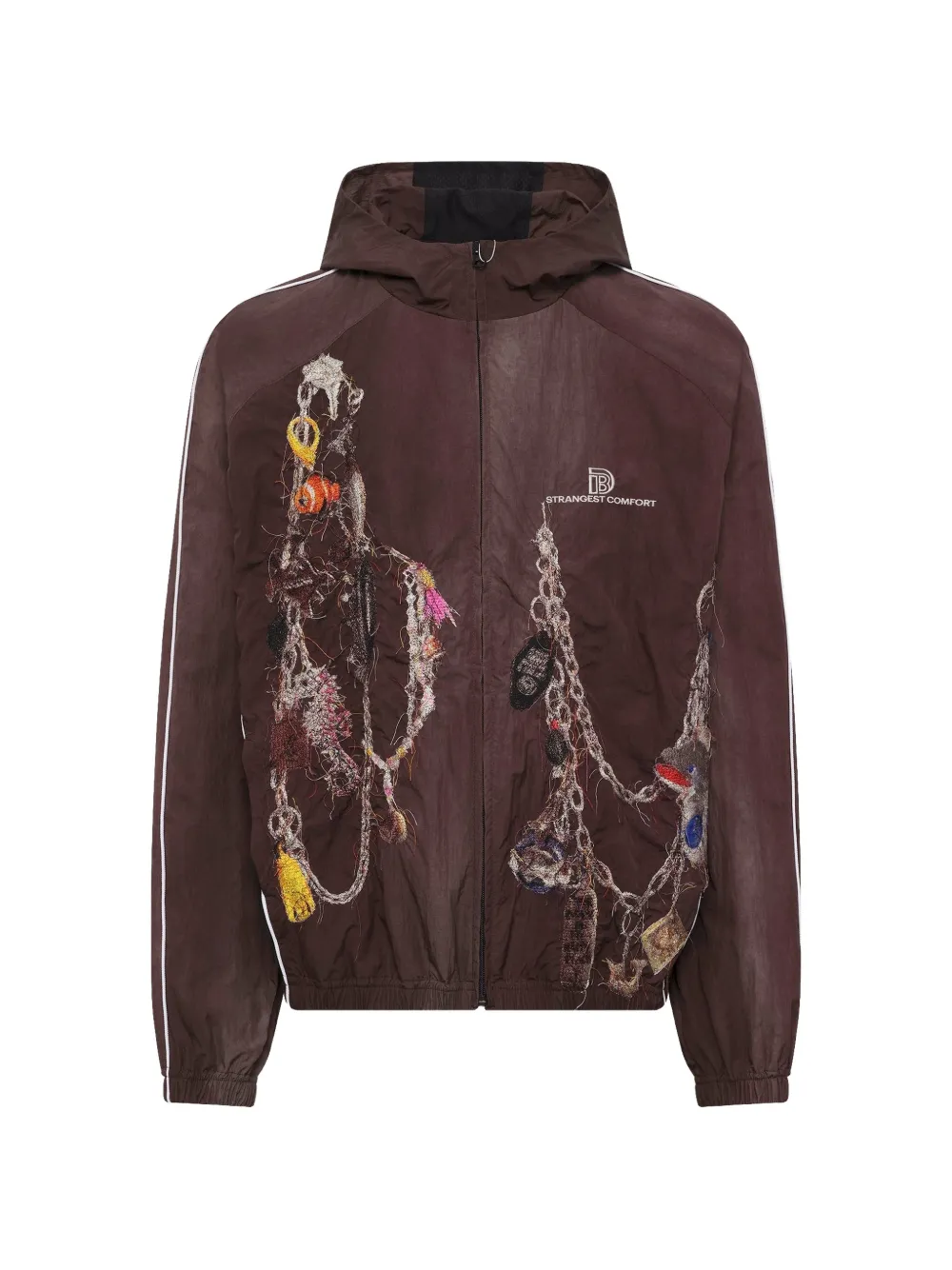 Doublet chain-embroidered track jacket - Marrone