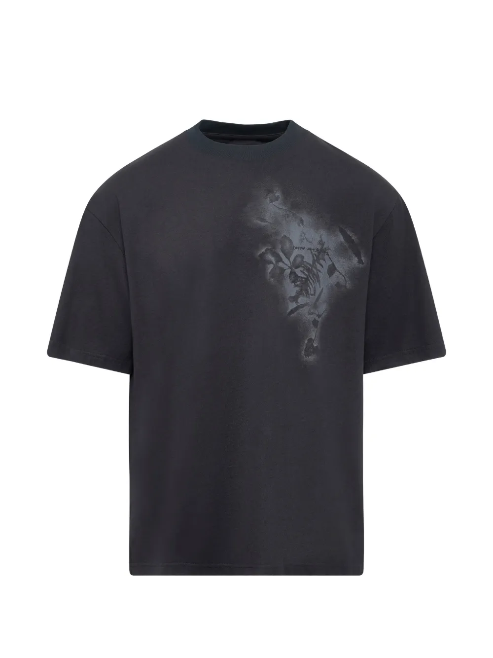 Feng Chen Wang spray-painted plants T-shirt - Nero