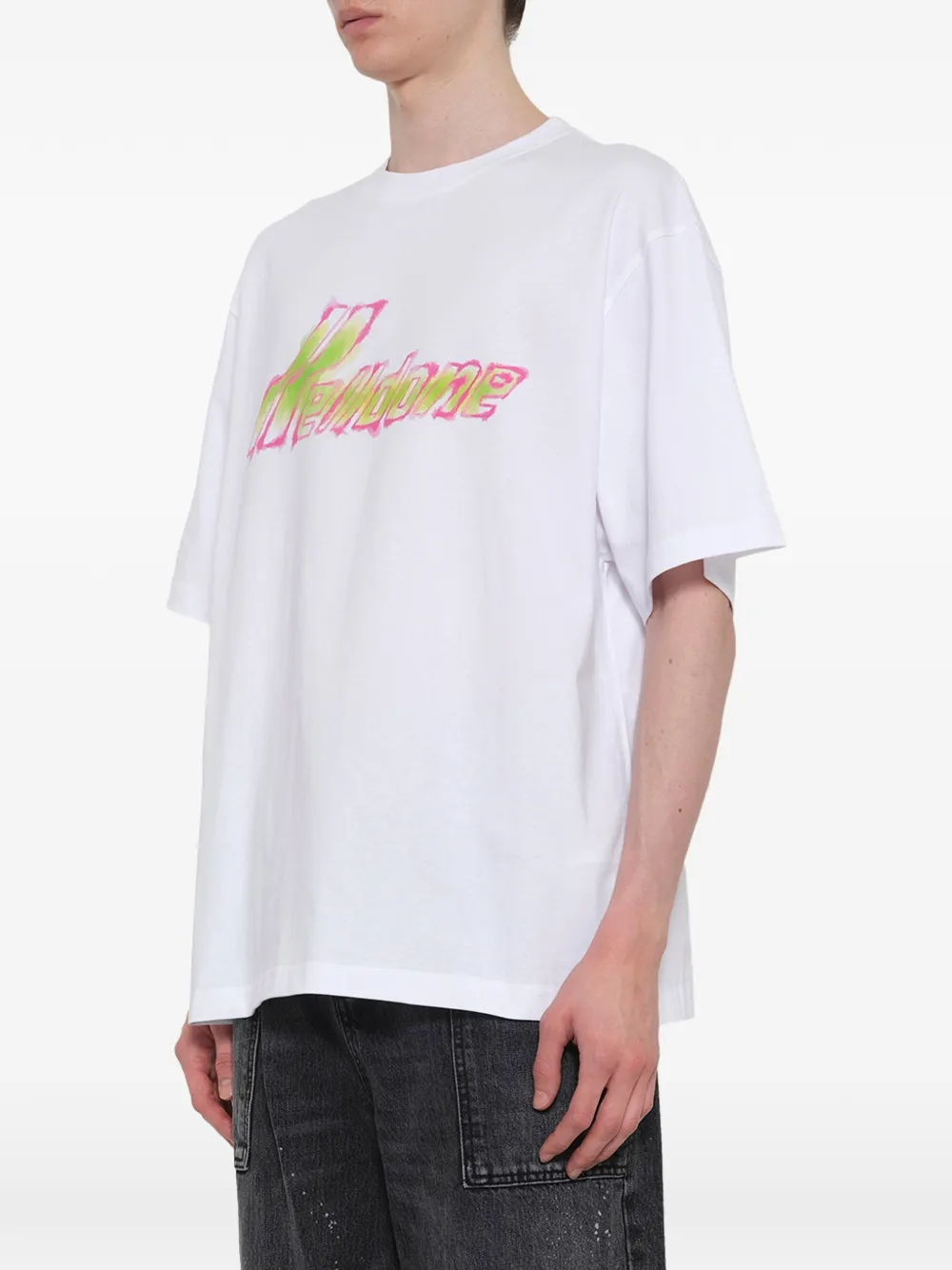 We11done T-shirt met aquarelprint Wit