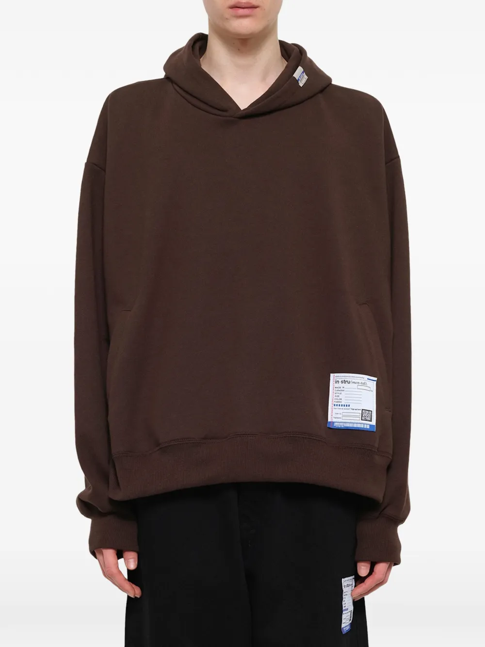 Maison MIHARA YASUHIRO Instrumental hoodie met logopatch Bruin
