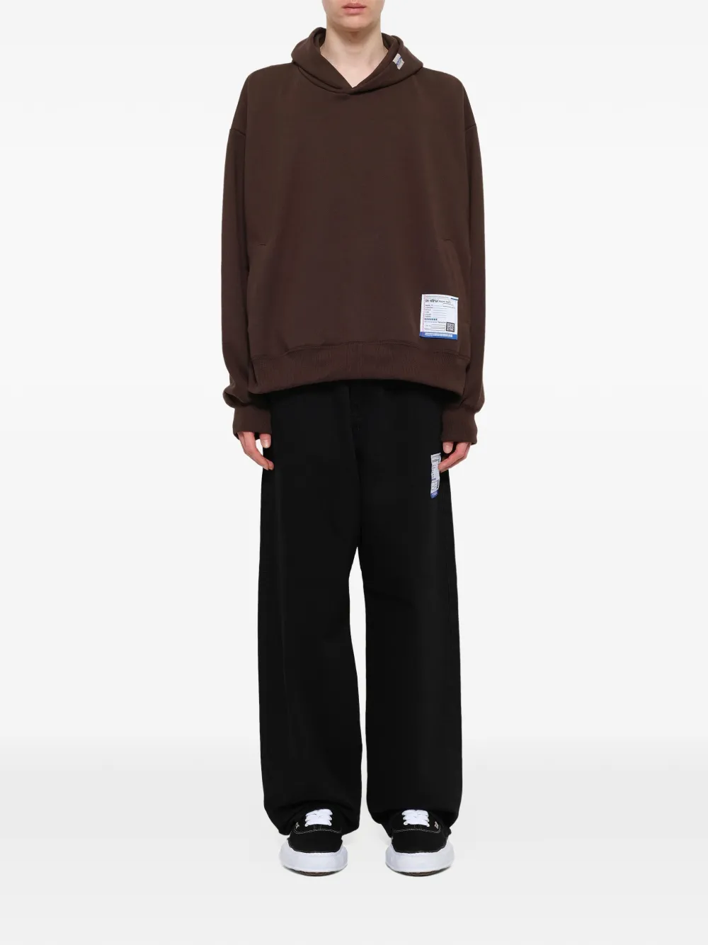 Maison MIHARA YASUHIRO Instrumental hoodie met logopatch Bruin