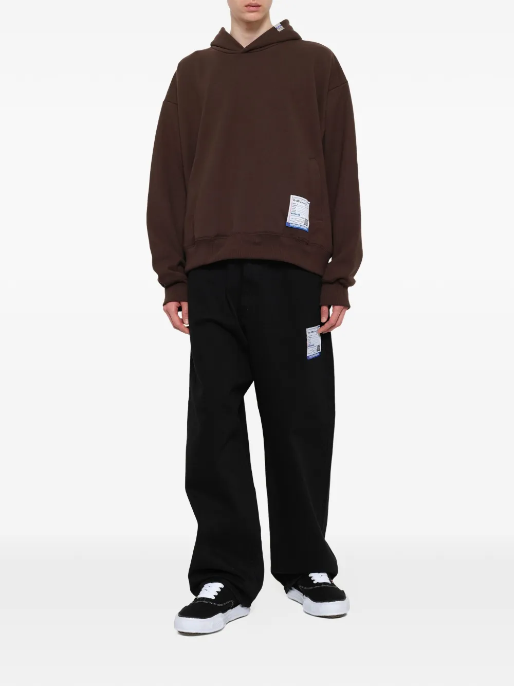 Maison MIHARA YASUHIRO Instrumental hoodie met logopatch Bruin