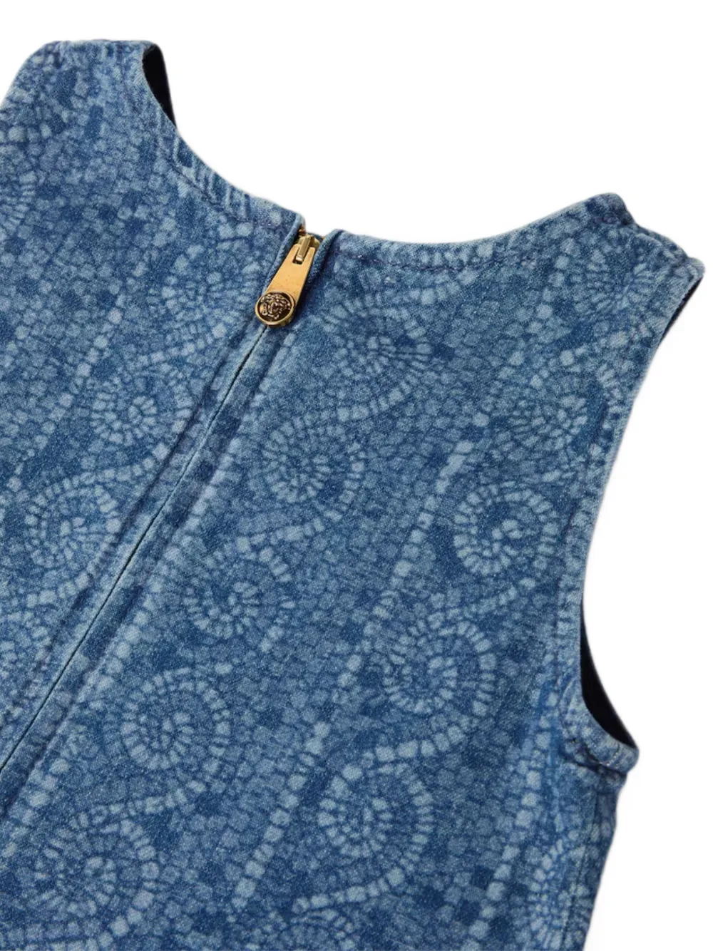 Versace Kids Jurk met mozaiekprint Blauw