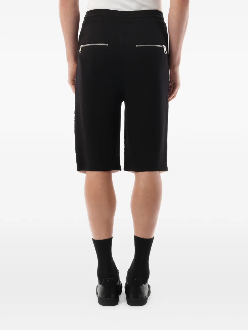Neil Barrett Shorts met camouflageprint Zwart