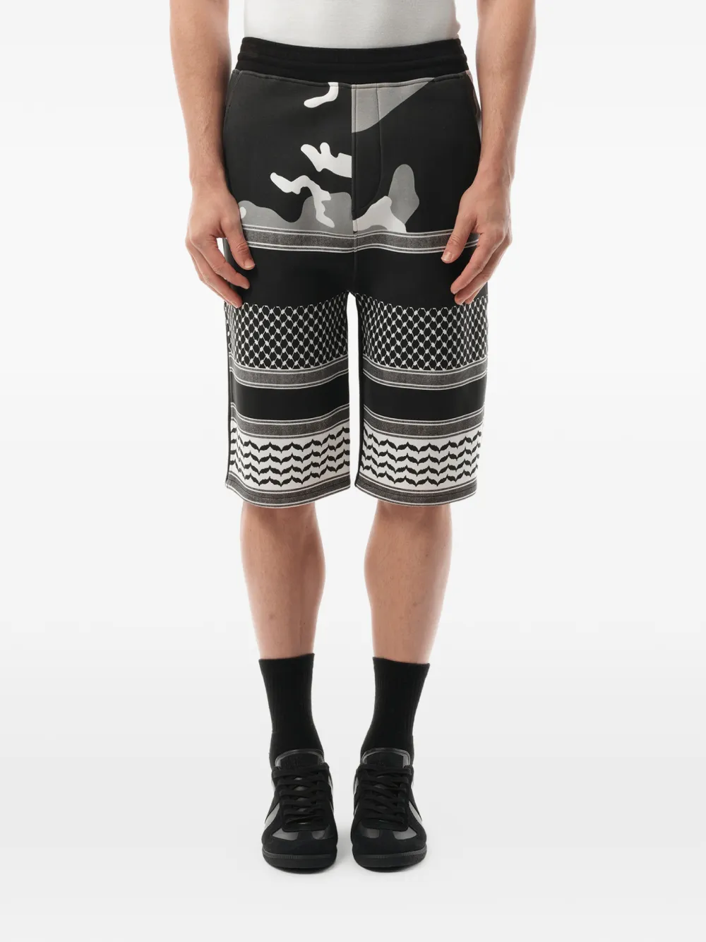 Neil Barrett camouflage-print drawstring shorts - Nero
