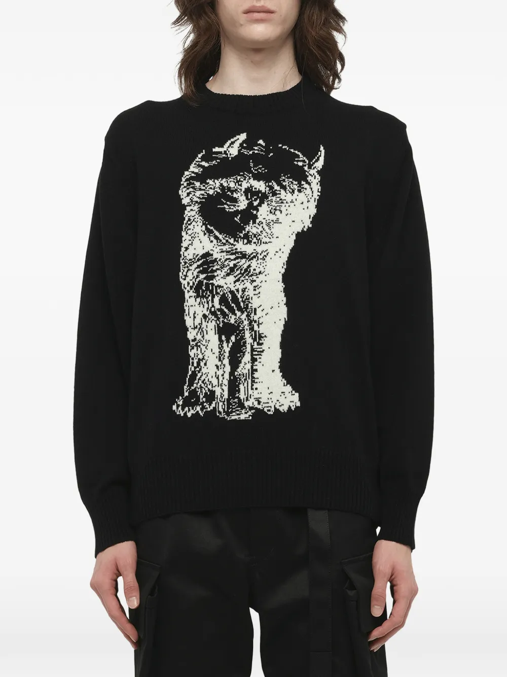sacai Where The Wild Things Are sweater met grafische print Zwart