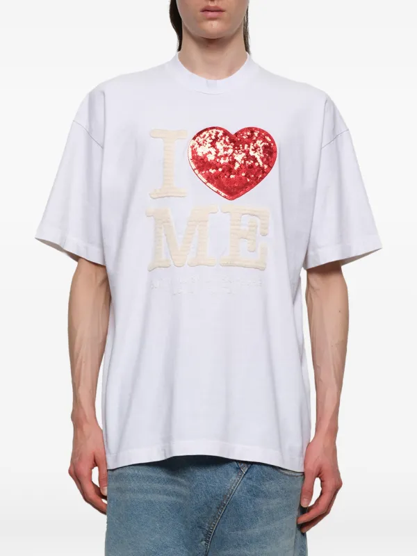 Doublet Grip-Love sequin-embellished T-shirt | White | FARFETCH