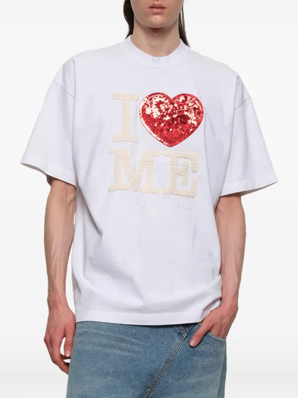 Doublet Grip-Love sequin-embellished T-shirt | White | FARFETCH
