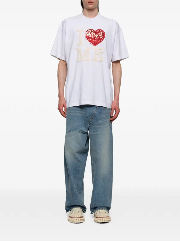 Doublet Grip-Love スパンコール Tシャツ | ホワイト | FARFETCH JP