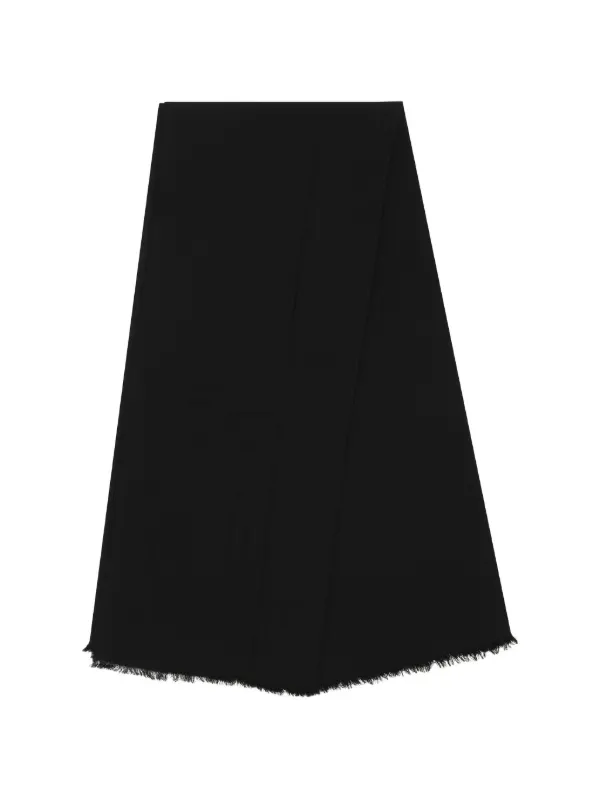 Rick Owens Foulard Frayed-edge Scarf in Black