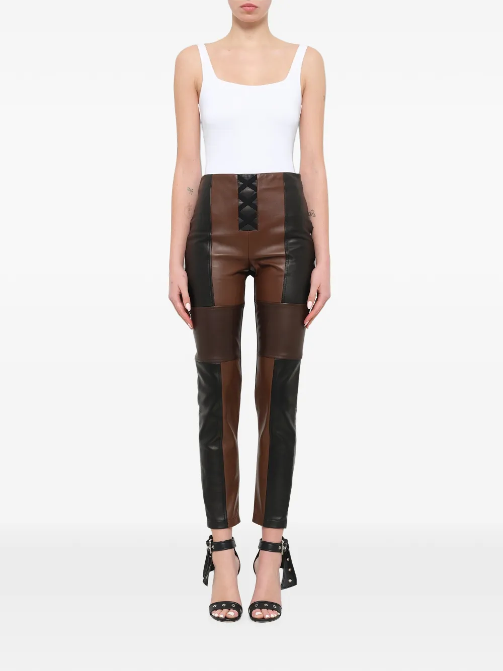 Neil Barrett Leren broek Zwart
