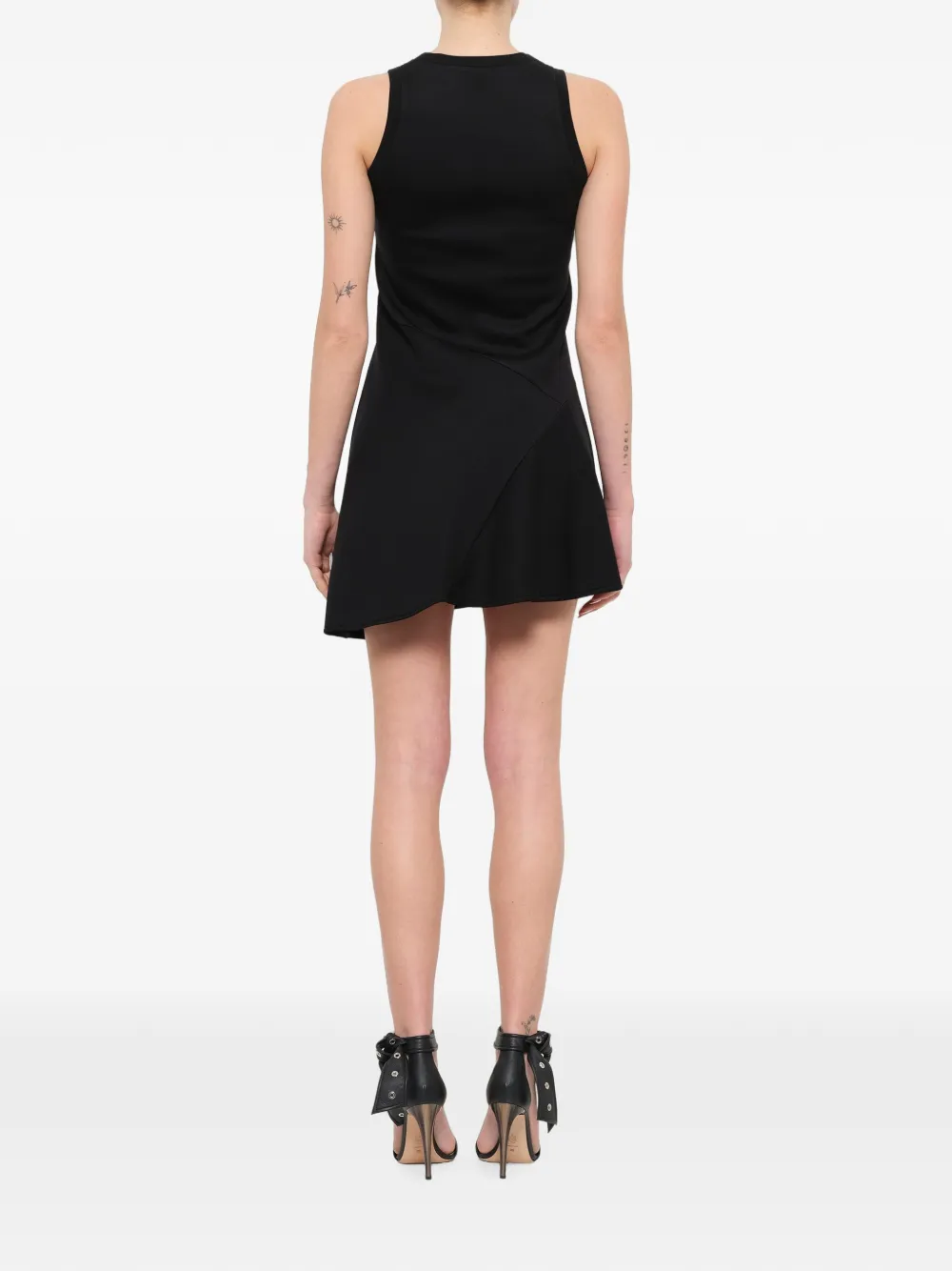 Neil Barrett mini-jurk met asymmetrisch jacquard vlak Zwart