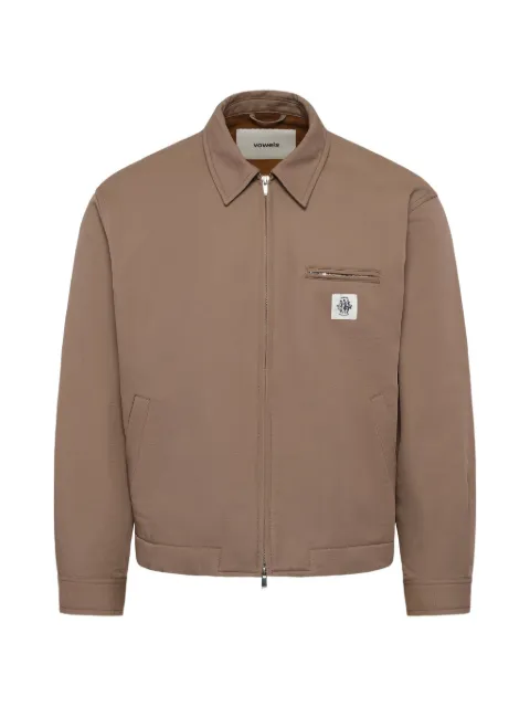 Vowels logo-patch zip-up jacket