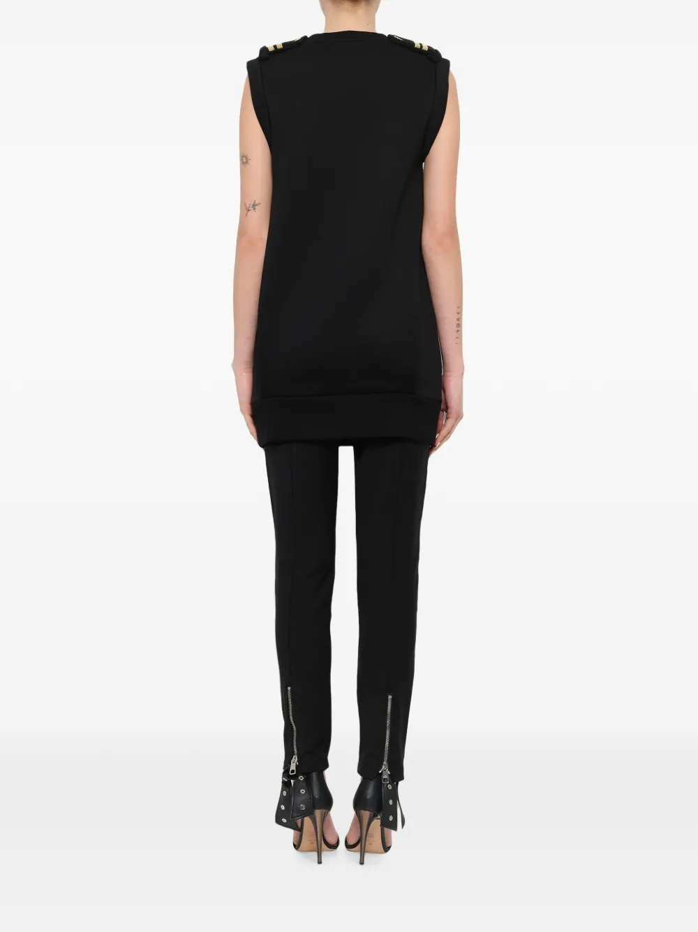 Neil Barrett Top met camouflageprint en epauletten Zwart