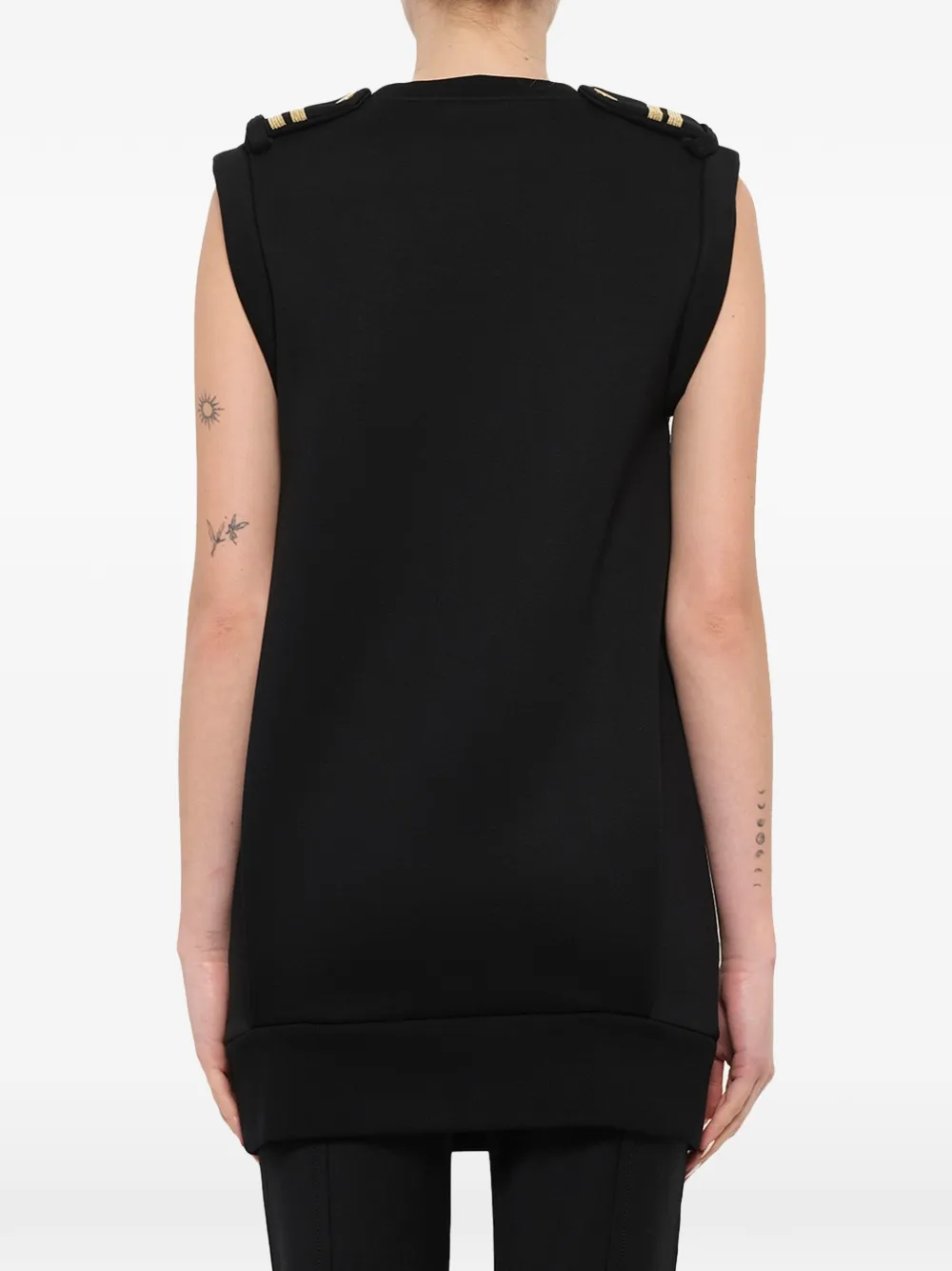 Neil Barrett Top met camouflageprint en epauletten Zwart