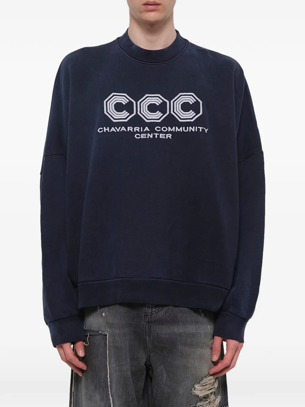 Willy Chavarria Hooligan sweater Blauw