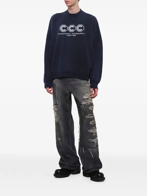 Willy Chavarria Hooligan Sweatshirt | Blue | FARFETCH RO