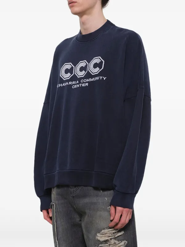 Willy Chavarria Hooligan Sweatshirt | Blue | FARFETCH PH