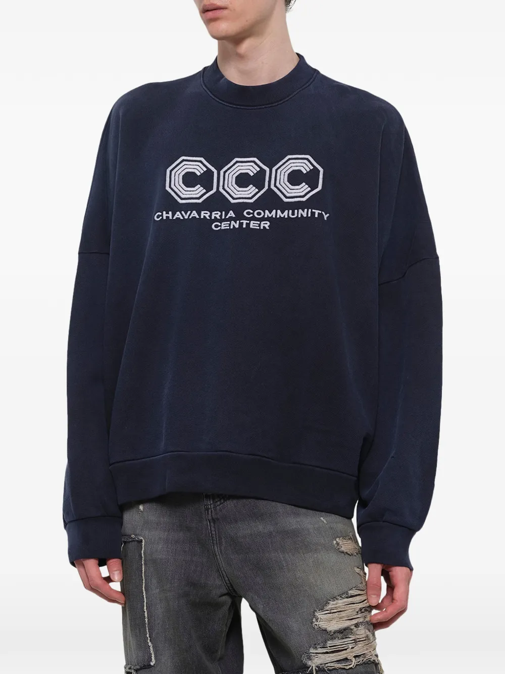 Willy Chavarria Hooligan sweater Blauw