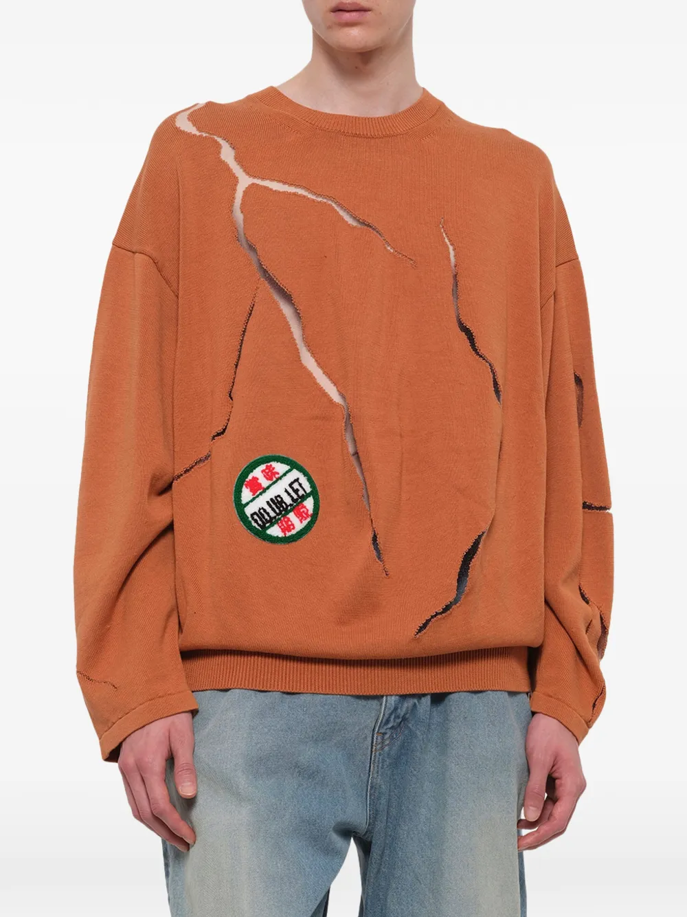 Doublet Sweater met gebarsten ei-design Oranje