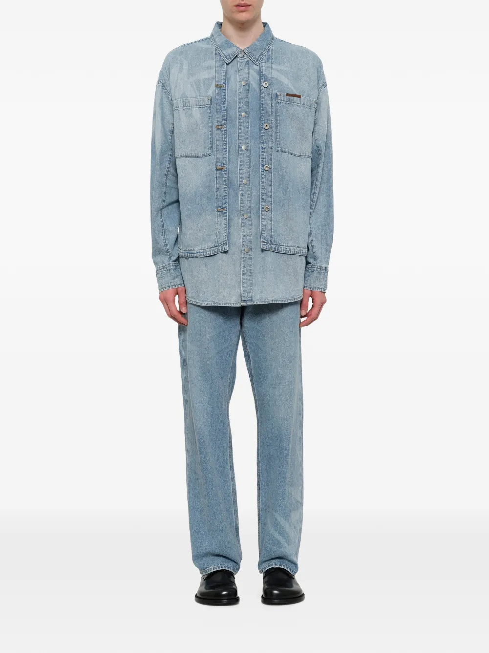 Feng Chen Wang x Lee denim overhemd Blauw