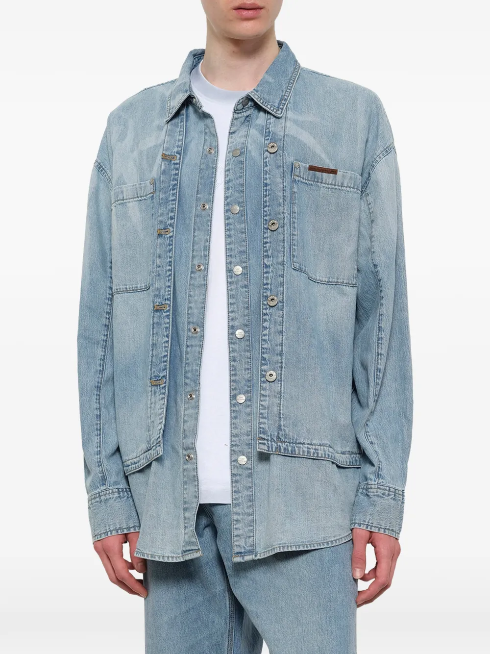 Feng Chen Wang x Lee denim overhemd Blauw