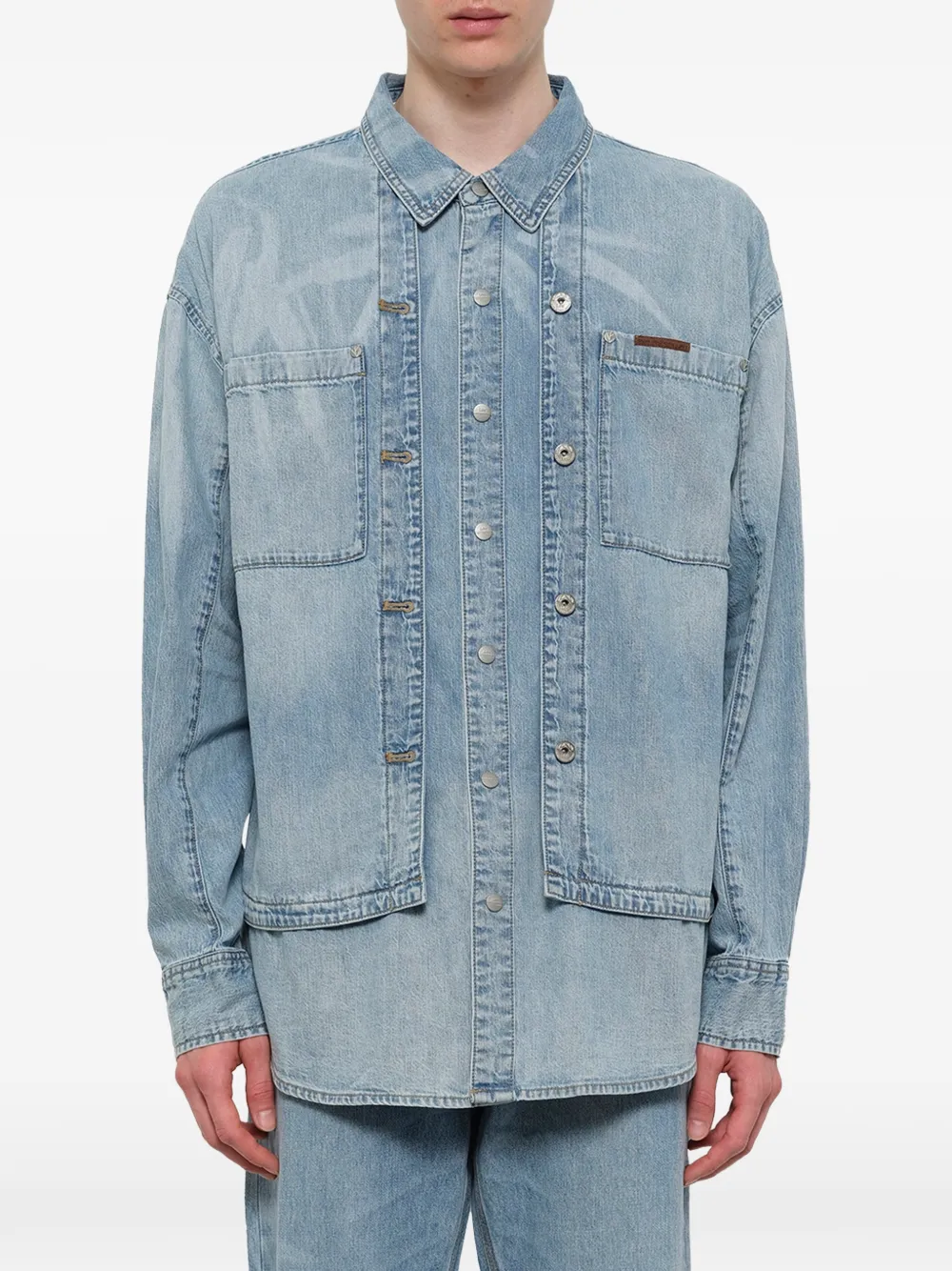 Feng Chen Wang x Lee denim overhemd Blauw