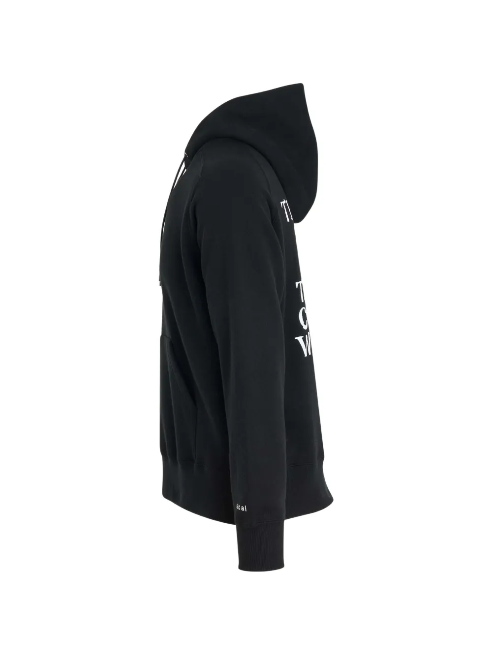 sacai Simple hoodie met tekst Zwart