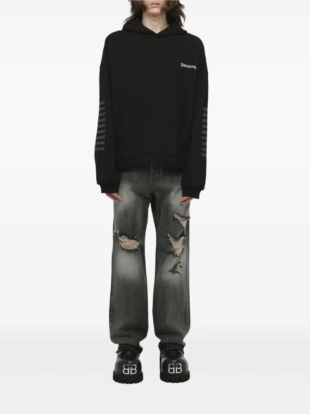  We11done Sudadera Punk Teddy Con Capucha - Negro 
