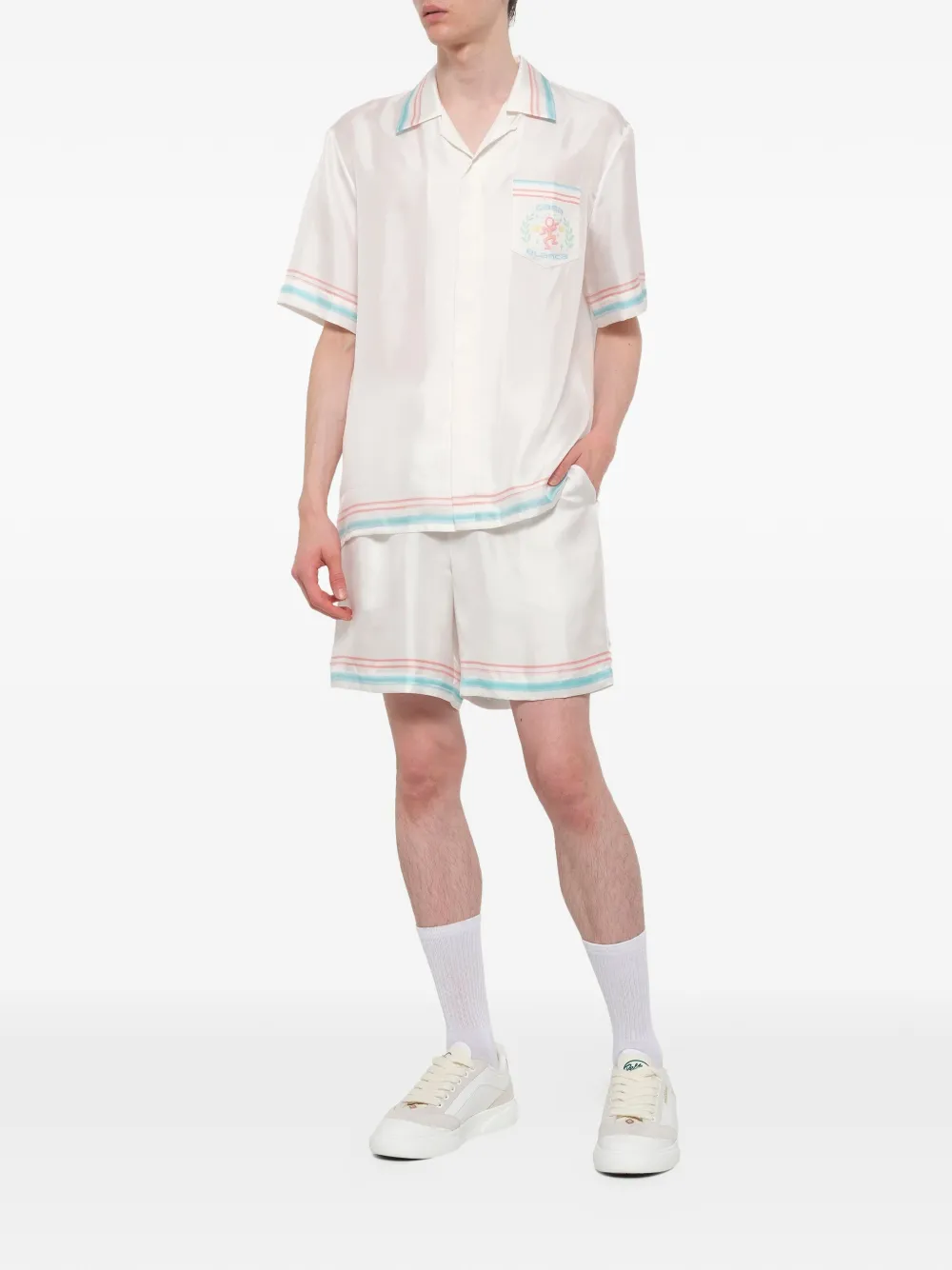 Casablanca Dance Joy zijden shorts Wit