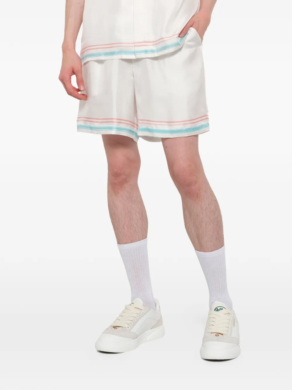 Casablanca Dance Joy zijden shorts Wit