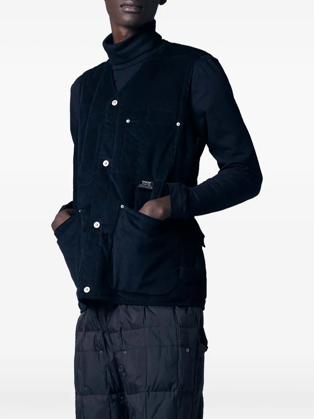 Taion Work bodywarmer met V-hals Zwart