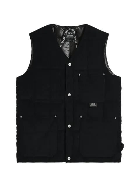 Taion Work quilted V-neck vest