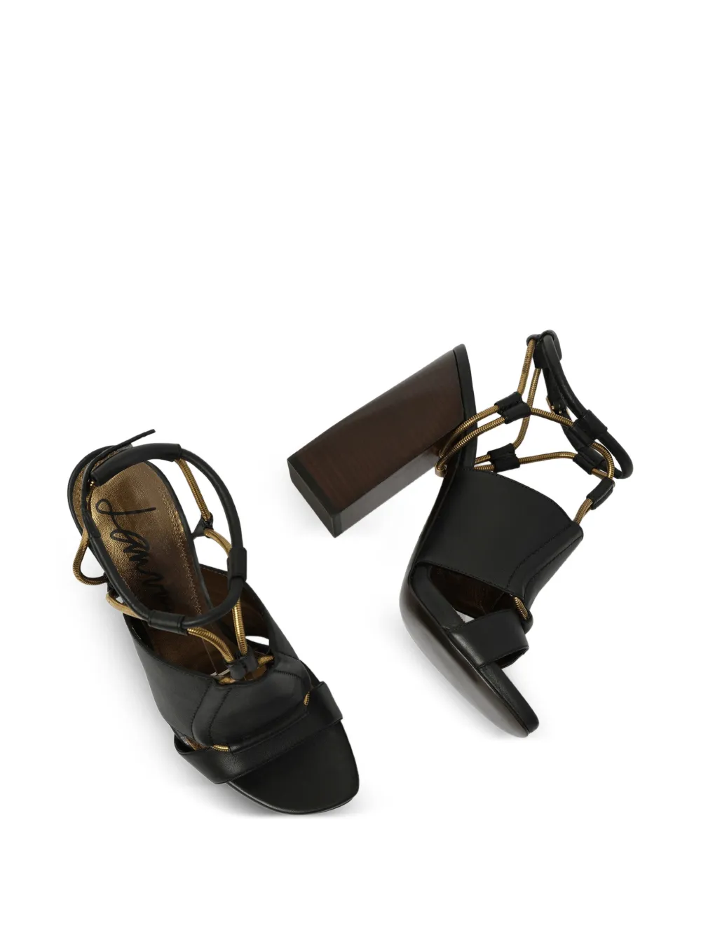 Lanvin multi-strap block-heel sandals Zwart