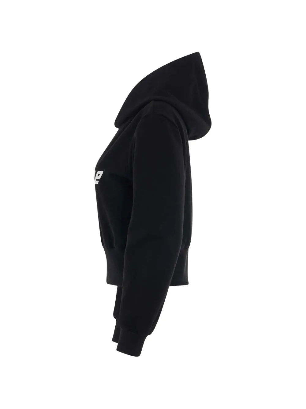 We11done Cropped hoodie met logoprint Zwart