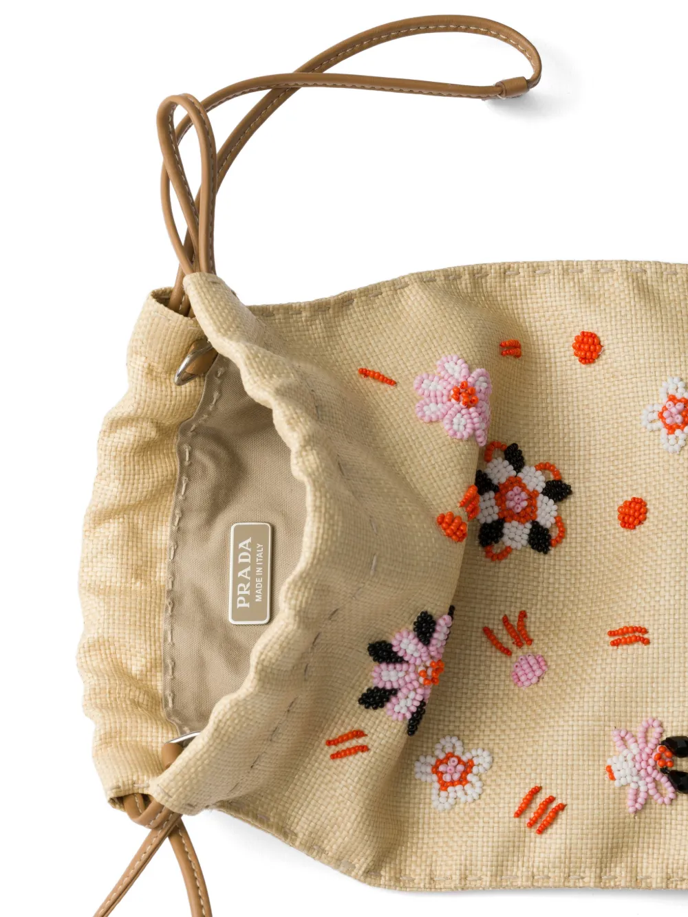 Prada Canvas telefoonhoesje met borduurwerk Beige