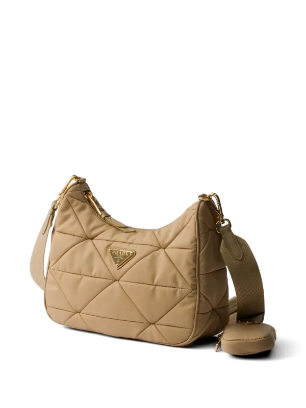 PRADA パデッドナイロン ショルダーバッグ Prada パデッド リナイロン ショルダーバッグ | ニュートラル