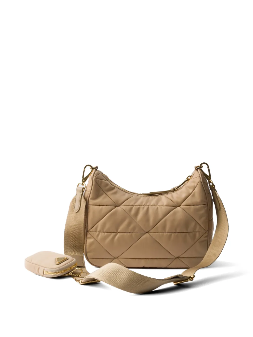 Prada Gewatteerde schoudertas Beige