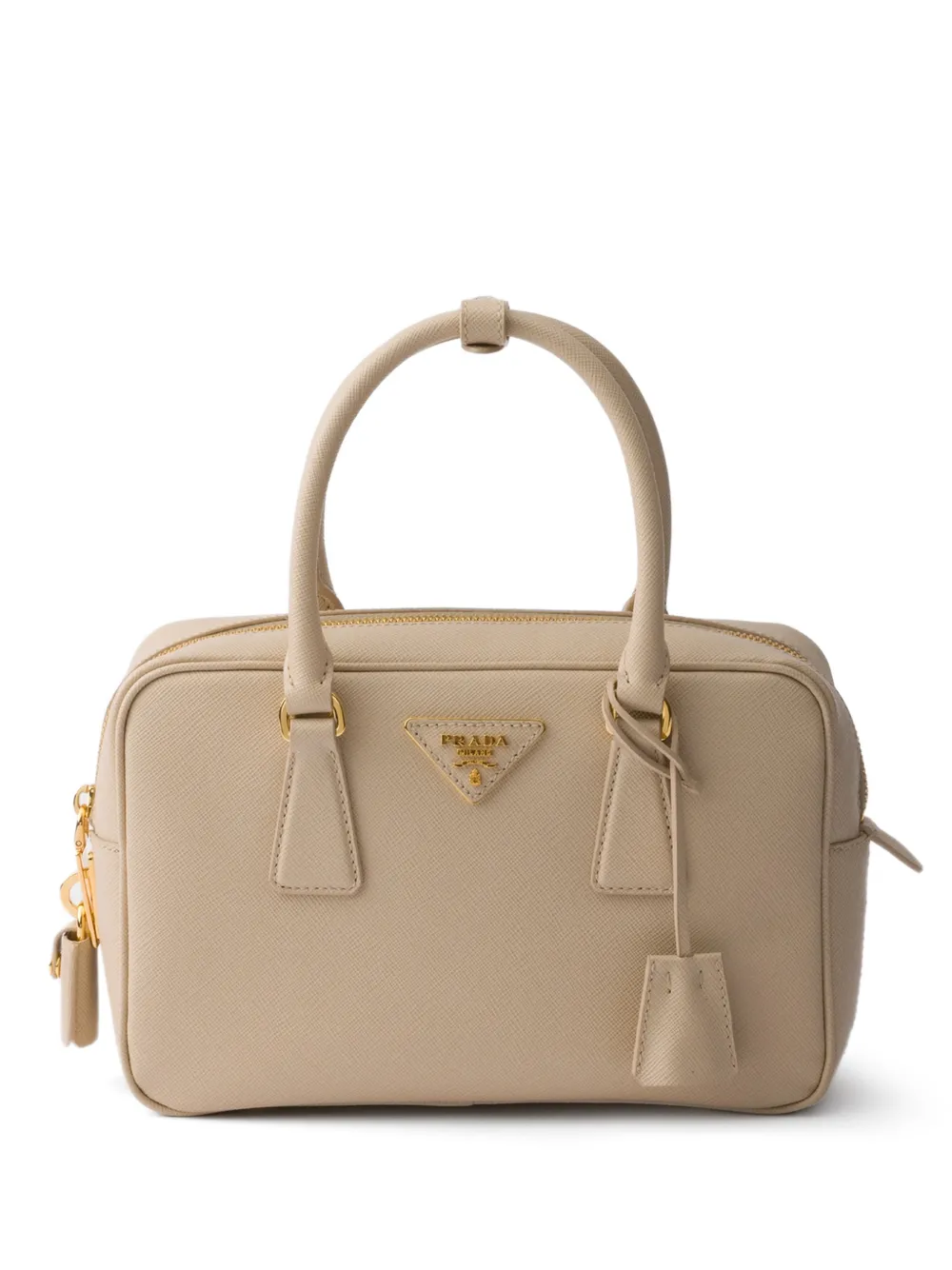 Prada Small Saffiano leather top-handle bag - Neutrals