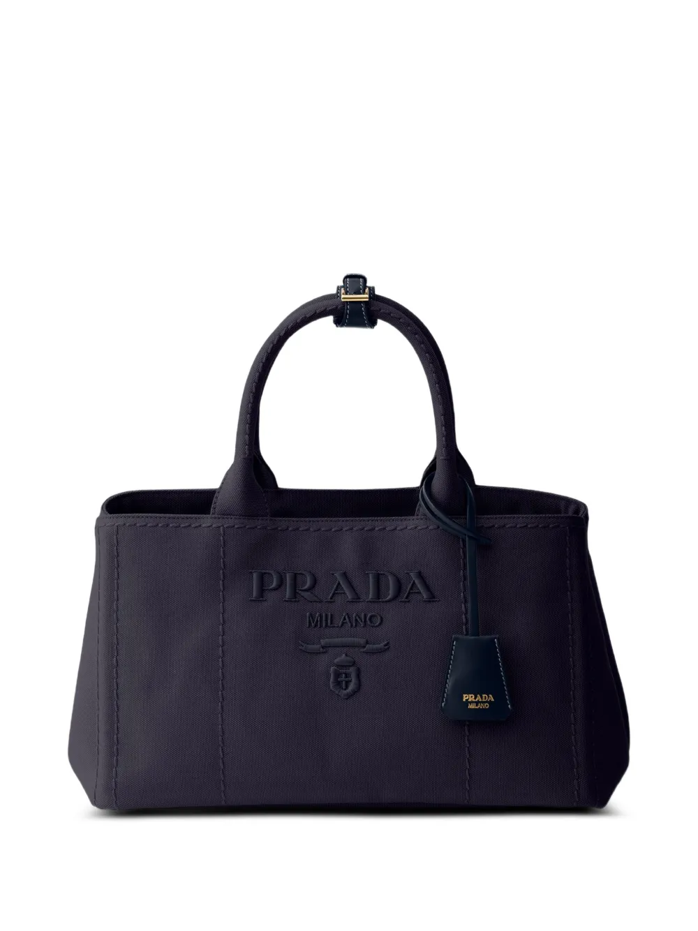 Prada Prada Jardinière large cotton canvas handbag - Blau