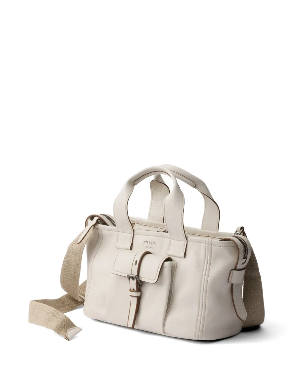 Prada Route medium leren shopper Beige