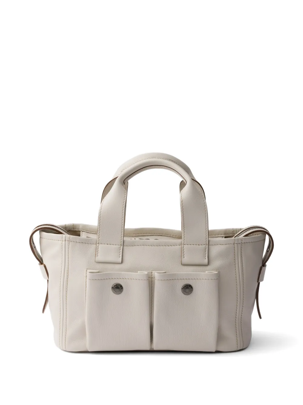 Prada プラダ ルート レザーハンドバッグ M | ニュートラル | FARFETCH JP