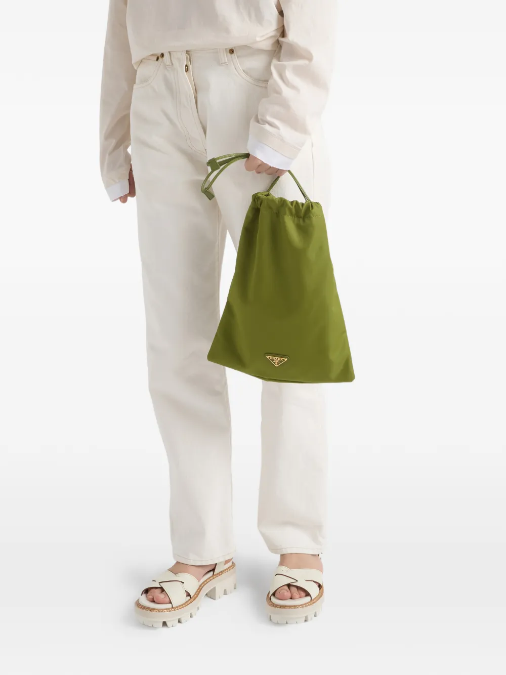 Prada Prada Wish Re-Nylon ポーチ | グリーン | FARFETCH JP