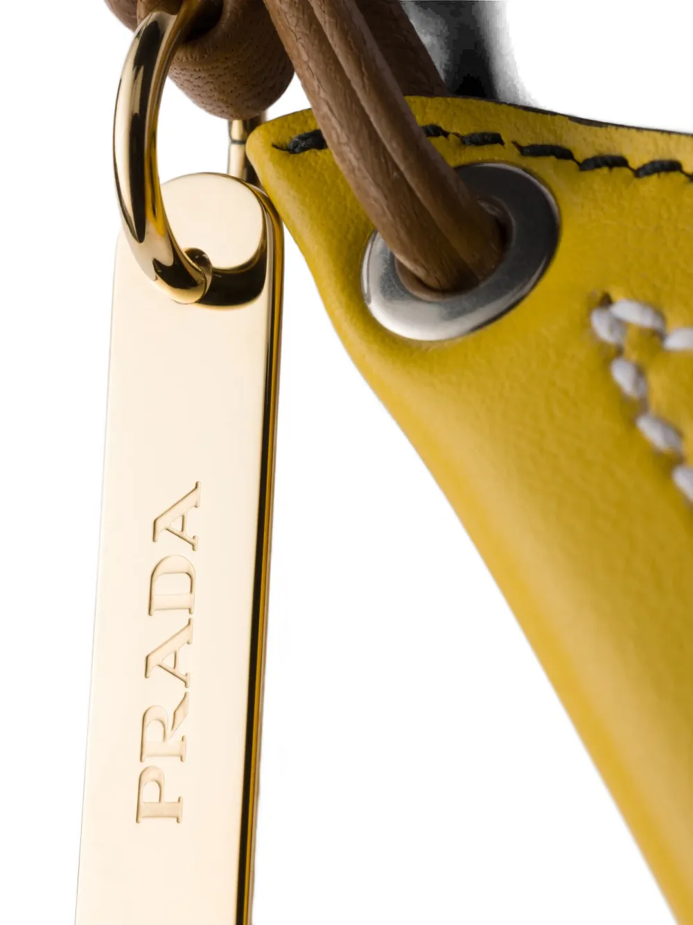 Prada Leren sleutelhanger Geel