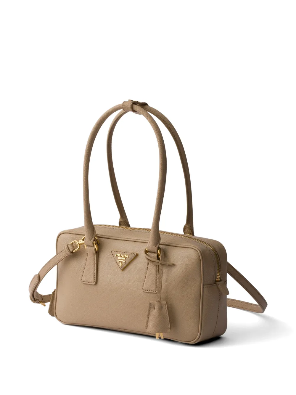 Prada Kleine Saffiano leren tas met handvat Beige