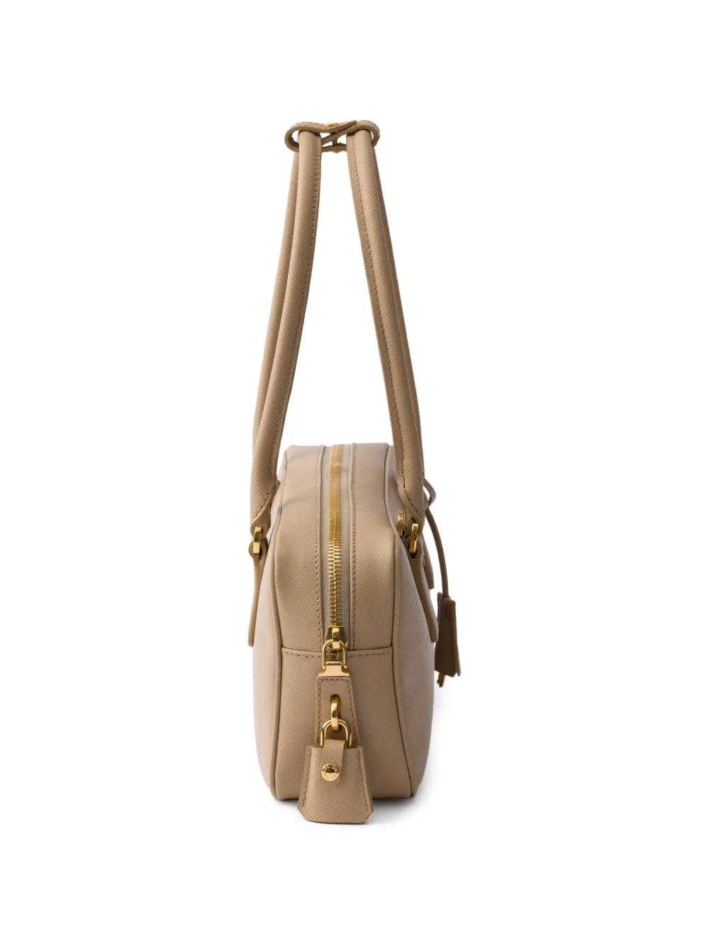 Prada Kleine Saffiano leren tas met handvat Beige