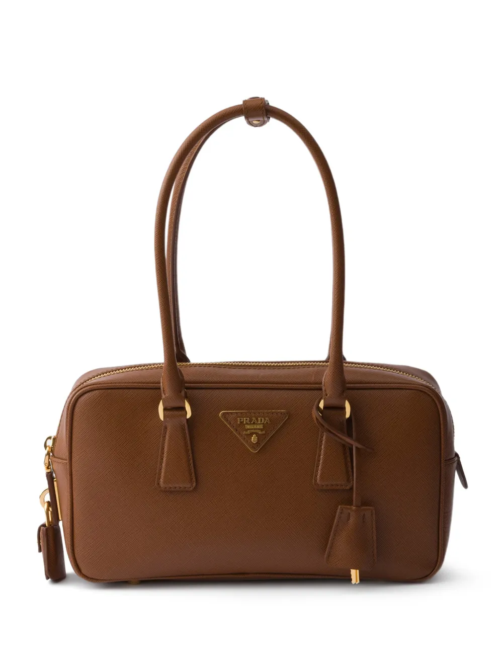 Prada small Saffiano-leather top-handle bag - Marrone