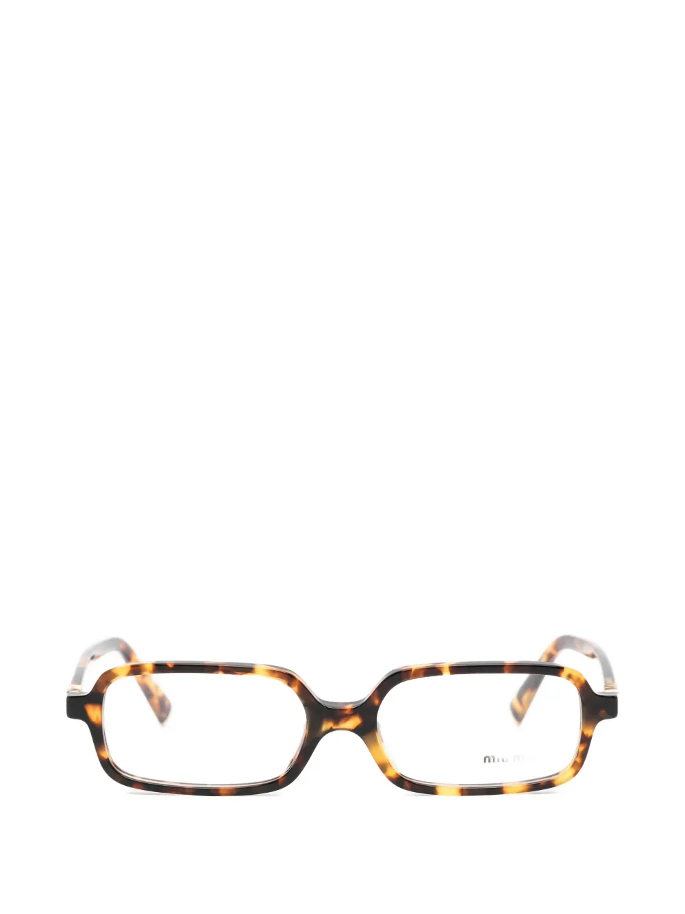 Miu Miu Eyewear tortoiseshell-effect rectangle glasses - Marrone