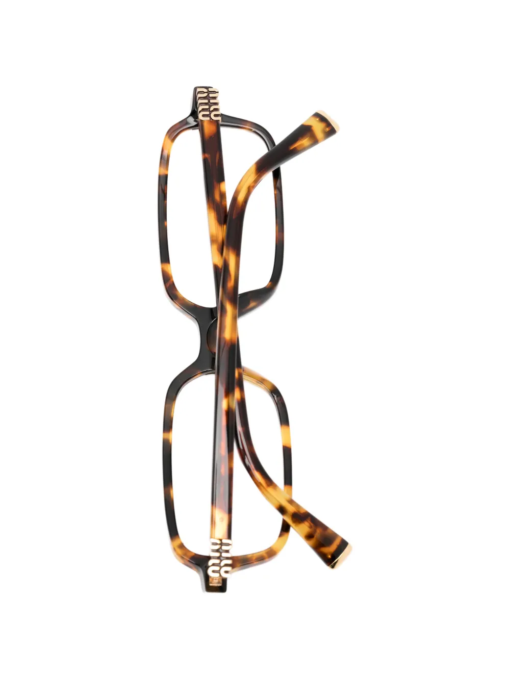 Miu Eyewear Bril met rechthoekig montuur Bruin
